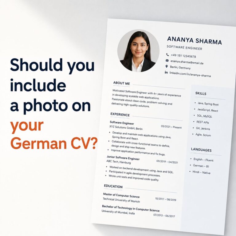Mehr über den Artikel erfahren Do You Need a Photo on a German CV? A Complete Guide for Indian IT Professionals