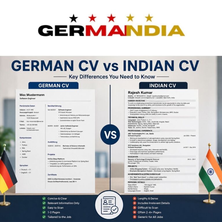 Mehr über den Artikel erfahren German CV vs Indian CV: The Complete Guide